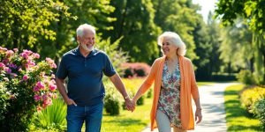Active senior couple enjoying nature.
