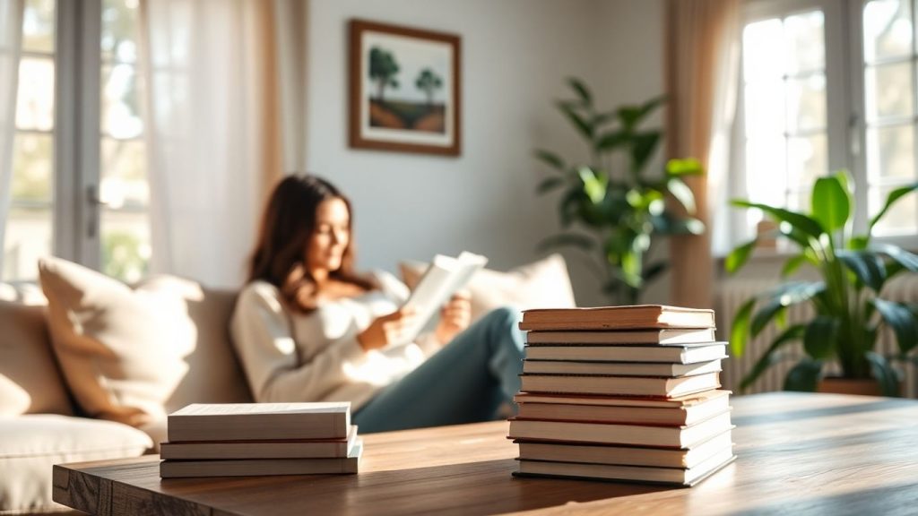 Person reading a book for stress relief